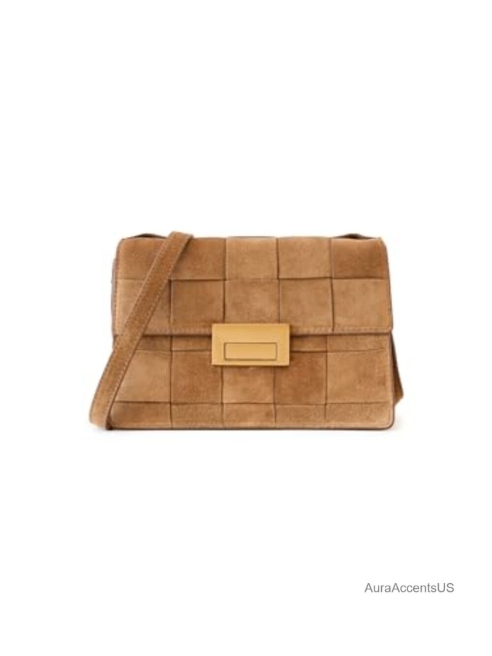 Woven Suede Leather Crossbody Clutch with Optional Strap